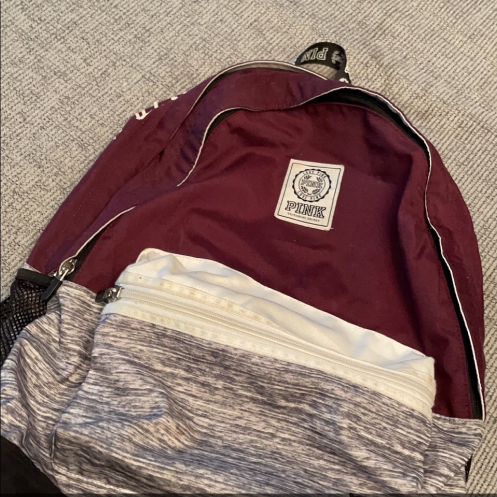 Maroon Victoria’s Secret Pink backpack